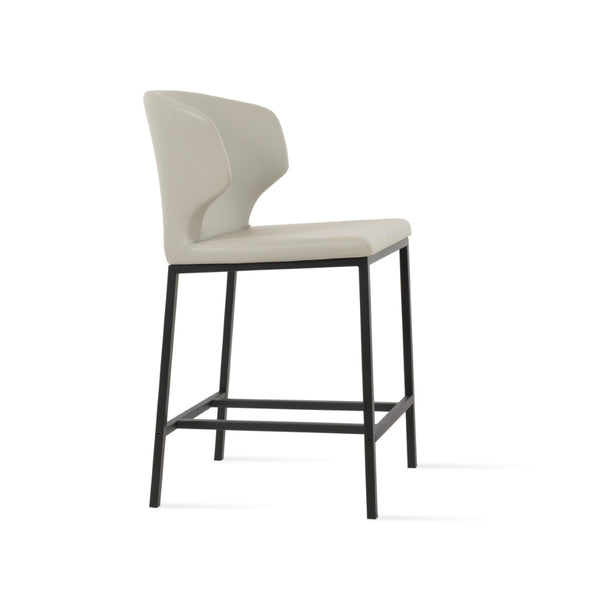 Soho Concept Amed Metal Barstools & Counterstools - Stylish, Durable Leatherette With 2-year Guarantee, Soft Grey Black,Light Grey  Soho-concept-dining-chair-10179