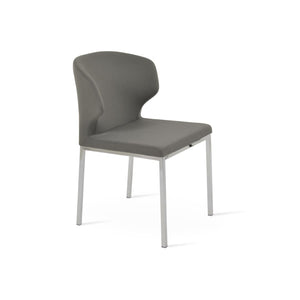 Soho Concept Product: Amed Metal Dining Chair - Luxurious Fabric Options, Modern Design, 10-year Guarantee, 300 Lbs Capacity Chrome,Grey  Soho-concept-dining-chair-00149