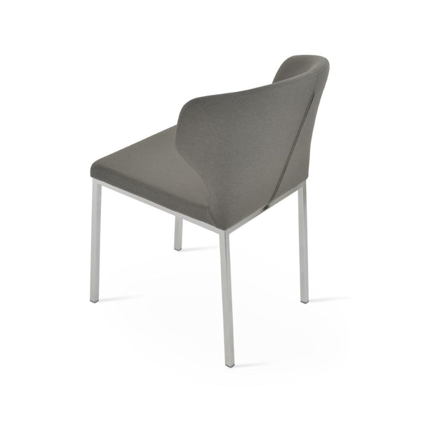 Soho Concept Product: Amed Metal Dining Chair - Luxurious Fabric Options, Modern Design, 10-year Guarantee, 300 Lbs Capacity Chrome,Grey  Soho-concept-dining-chair-00149