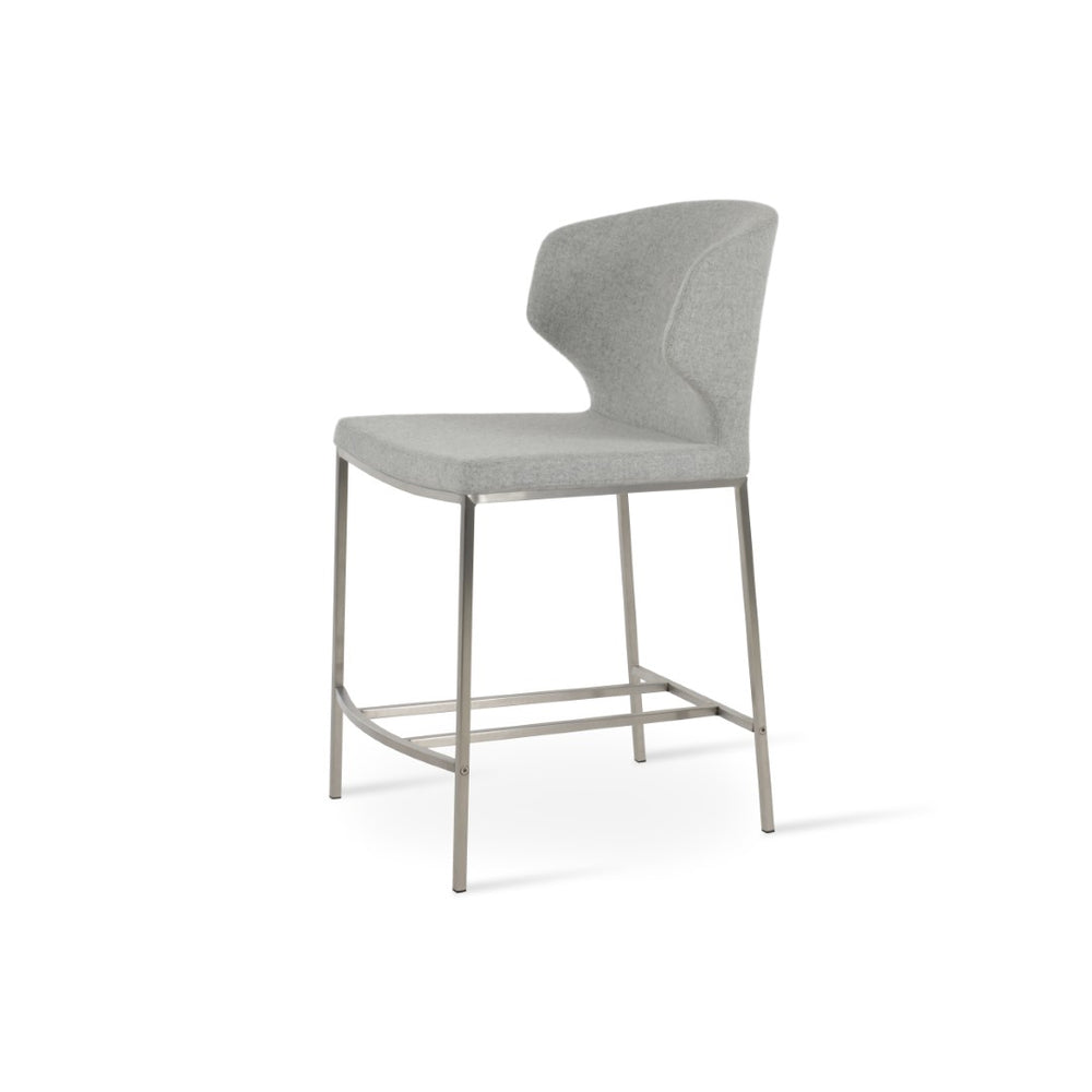 Soho Concept Amed Stylish Metal Barstools & Counterstools - Durable Camira Blazer Wool Fabric, 10-year Guarantee! Silver  Soho-concept-dining-chair-10178