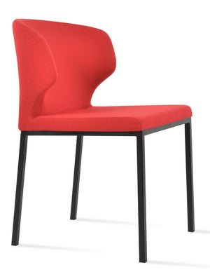 Soho Concept Product: Amed Metal Dining Chair - Luxurious Fabric Options, Modern Design, 10-year Guarantee, 300 Lbs Capacity Black,Red  Soho-concept-dining-chair-00151