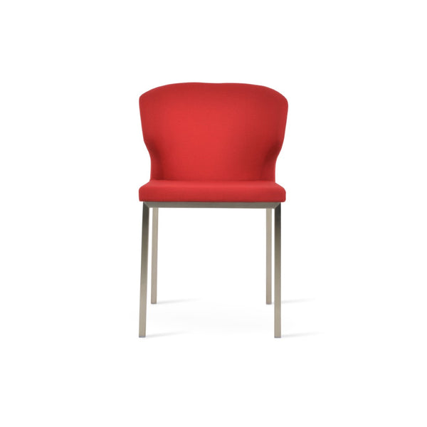 Soho Concept Product: Amed Metal Dining Chair - Luxurious Fabric Options, Modern Design, 10-year Guarantee, 300 Lbs Capacity Red  Soho-concept-dining-chair-00153