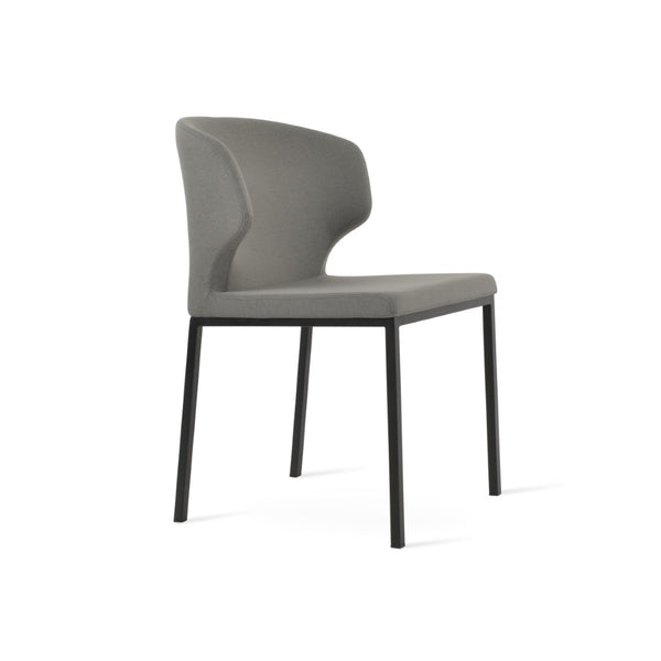Soho Concept Product: Amed Metal Dining Chair - Luxurious Fabric Options, Modern Design, 10-year Guarantee, 300 Lbs Capacity Black,Grey  Soho-concept-dining-chair-00146