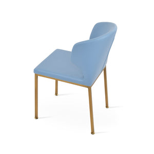 Soho Concept Product: Amed Metal Dining Chair - Stylish Leatherette Comfort With 2-year Guarantee, Versatile Design Brass,Blue  Soho-concept-dining-chair-00147