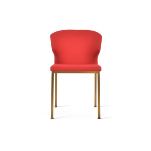 Soho Concept Product: Amed Metal Dining Chair - Luxurious Fabric Options, Modern Design, 10-year Guarantee, 300 Lbs Capacity Brass,Red  Soho-concept-dining-chair-00148