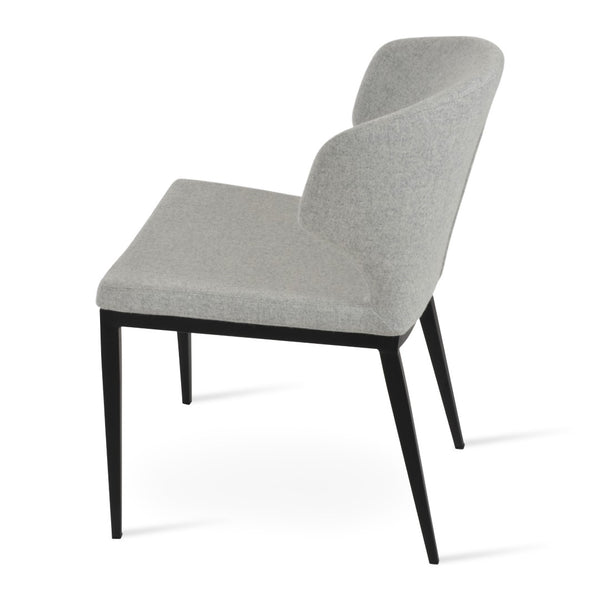 Soho Concept Amed Mw Dining Chair - Luxurious Camira Wool, 10-year Guarantee, Robust Metal Base, Elegant Design Black,Silver  Soho-concept-dining-chair-00158
