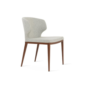 Soho Concept Amed Mw Dining Chair - Luxurious Camira Wool, 10-year Guarantee, Robust Metal Base, Elegant Design Silver,Walnut  Soho-concept-dining-chair-00156