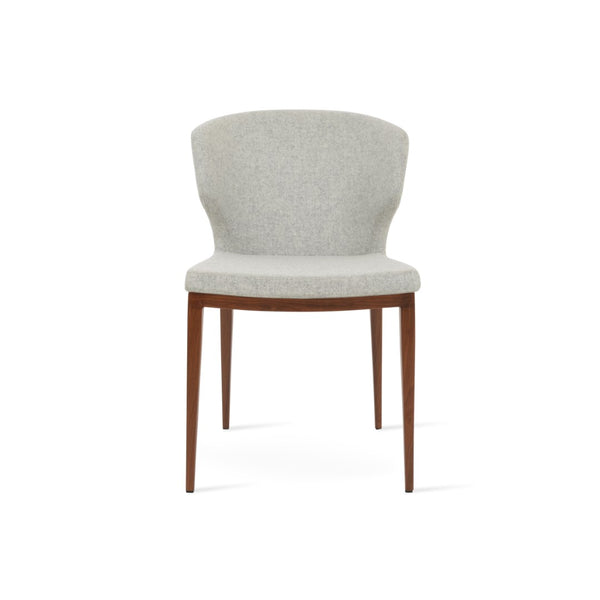 Soho Concept Amed Mw Dining Chair - Luxurious Camira Wool, 10-year Guarantee, Robust Metal Base, Elegant Design Silver,Walnut  Soho-concept-dining-chair-00156