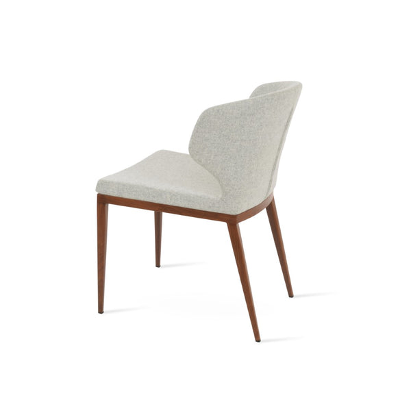 Soho Concept Amed Mw Dining Chair - Luxurious Camira Wool, 10-year Guarantee, Robust Metal Base, Elegant Design Silver,Walnut  Soho-concept-dining-chair-00156
