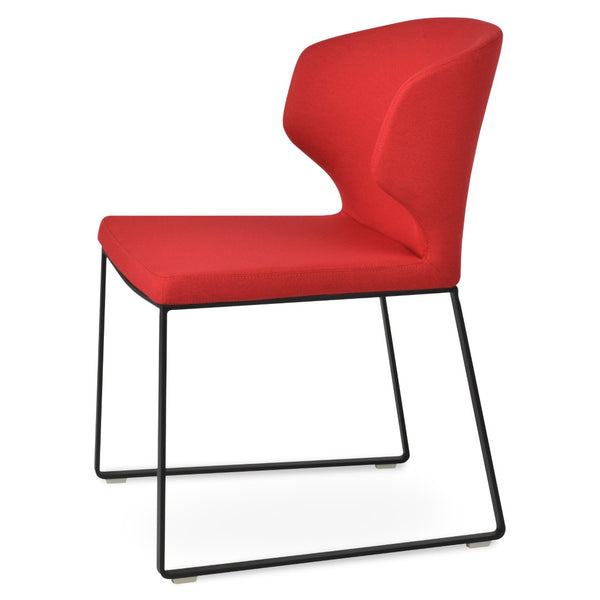 Soho Concept Amed Sled Dining Chair - Luxurious Upholstery Options, 10-year Guarantee, Stylish Metal Frame Black,Red  Soho-concept-dining-chair-00040
