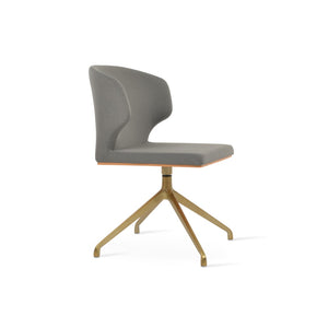 Soho Concept Amed Spider Swivel Chair - Elegant Boucle, Velvet & Nubuck Fabrics, 10-year Guarantee, Perfect For Dining Brass,Grey  Soho-concept-dining-chair-00199
