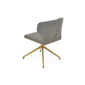 Soho Concept Amed Spider Swivel Chair - Elegant Boucle, Velvet & Nubuck Fabrics, 10-year Guarantee, Perfect For Dining Brass,Grey  Soho-concept-dining-chair-00199