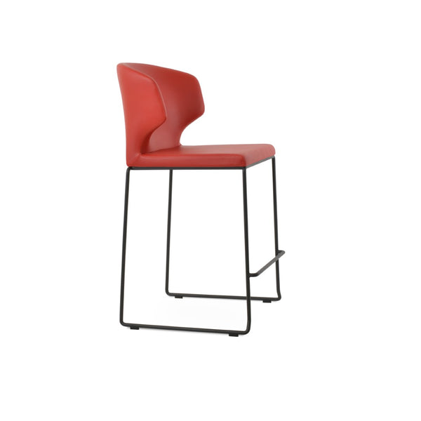 Soho Concept Amed Stackable Barstools & Counterstools - Soft Leatherette, Durable Steel, 2-year Guarantee, Stylish Design Black,Red  Soho-concept-dining-chair-10183