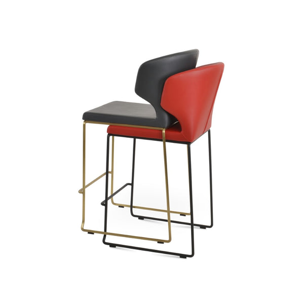 Soho Concept Amed Stackable Barstools & Counterstools - Soft Leatherette, Durable Steel, 2-year Guarantee, Stylish Design Black,Red  Soho-concept-dining-chair-07371