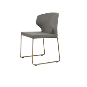 Soho Concept Amed Wire Stackable Dining Chair - Stylish Fabric Options, Durable Steel Frame, 10-year Guarantee Brass,Grey  Soho-concept-dining-chair-00220