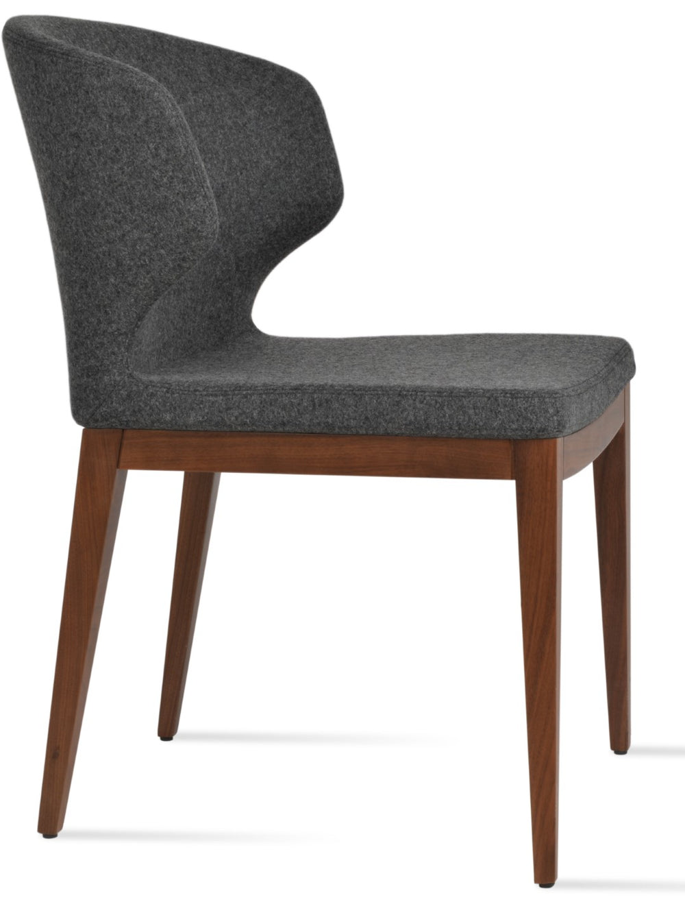 Soho Concept Amed Wood Dining Chair - Premium Camira Blazer Fabric, 10-year Guarantee, Solid Beech Base, Walnut Finish Walnut,Dark Grey  Soho-concept-dining-chair-00241