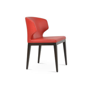 Soho Concept Amed Wood Dining Chair - Premium Leatherette, Solid Beech Base, 2-year Guarantee, Modern Versatility Red  Soho-concept-dining-chair-00242