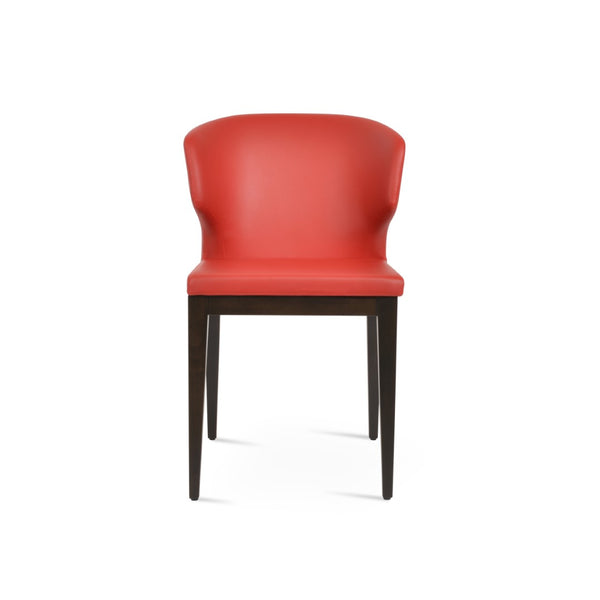 Soho Concept Amed Wood Dining Chair - Premium Leatherette, Solid Beech Base, 2-year Guarantee, Modern Versatility Red  Soho-concept-dining-chair-00242