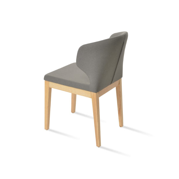 Soho Concept Amed Wood Dining Chair - Luxurious Boucle, Velvet & Nubuck Fabrics - 10-year Guarantee, Walnut & Ash Natural,Ash,Grey  Soho-concept-dining-chair-00250