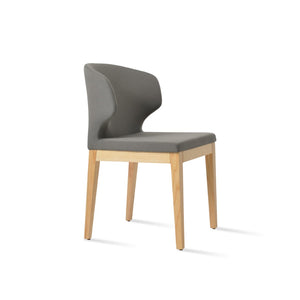 Soho Concept Amed Wood Dining Chair - Luxurious Boucle, Velvet & Nubuck Fabrics - 10-year Guarantee, Walnut & Ash Natural,Ash,Grey  Soho-concept-dining-chair-00250