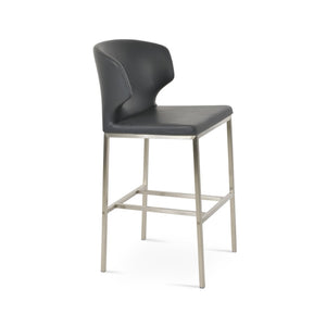 Soho Concept Amed Metal Barstools & Counterstools - Stylish, Durable Leatherette With 2-year Guarantee, Soft Grey Grey  Soho-concept-dining-chair-10164