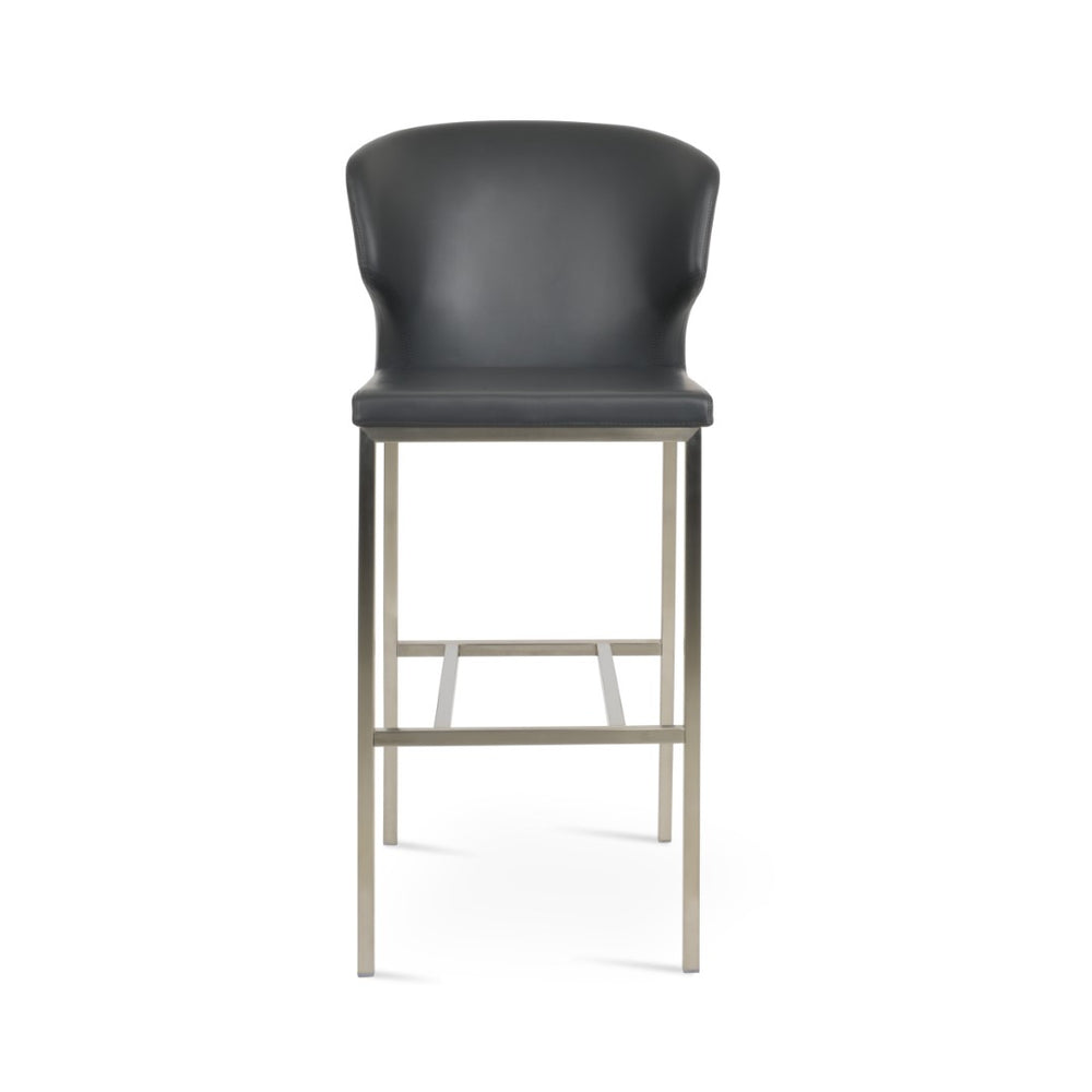 Soho Concept Amed Metal Barstools & Counterstools - Stylish, Durable Leatherette With 2-year Guarantee, Soft Grey Grey  Soho-concept-dining-chair-10164