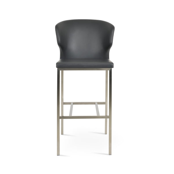 Soho Concept Amed Metal Barstools & Counterstools - Stylish, Durable Leatherette With 2-year Guarantee, Soft Grey Grey  Soho-concept-dining-chair-07359