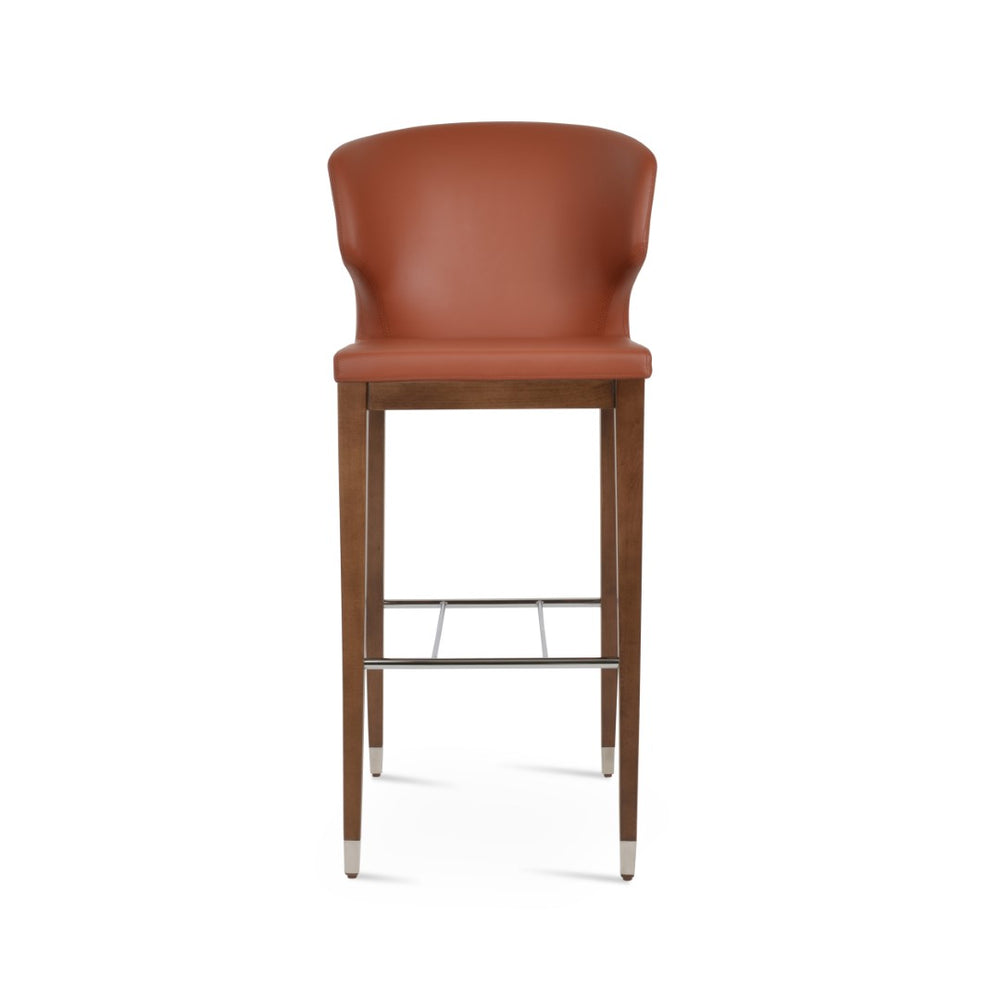 Soho Concept Amed Fino Barstools & Counterstools - Stylish Leatherette Seating, Solid Walnut Frame, 2-year Warranty Walnut  Soho-concept-dining-chair-07360