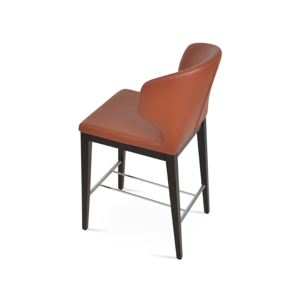 Soho Concept Amed Wood Stool Collection - Stylish Bar & Counter Stools In Durable Leatherette With 2-year Warranty Beech Wood Wenge Cinnamon  Soho-concept-dining-chair-06572