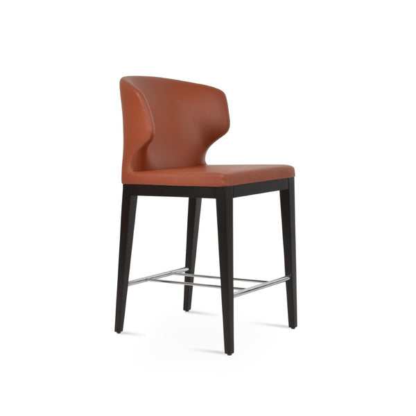 Soho Concept Amed Wood Stool Collection - Stylish Bar & Counter Stools In Durable Leatherette With 2-year Warranty Cinnamon  Soho-concept-dining-chair-07361