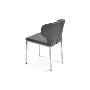 Soho Concept Product: Amed Metal Dining Chair - Stylish Leatherette Comfort With 2-year Guarantee, Versatile Design Chrome,Grey  Soho-concept-dining-chair-00120