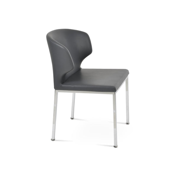 Soho Concept Product: Amed Metal Dining Chair - Stylish Leatherette Comfort With 2-year Guarantee, Versatile Design Chrome,Grey  Soho-concept-dining-chair-00120