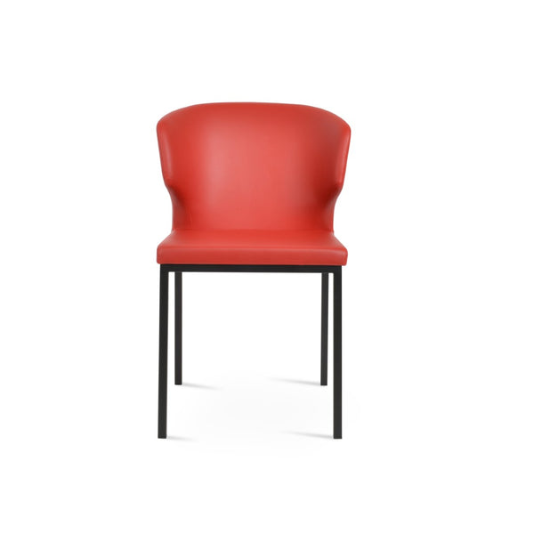 Soho Concept Amed Metal Dining Chair - Stylish Leatherette Upholstery, 2-year Warranty & Sturdy Construction Black,Red  Soho-concept-dining-chair-00121