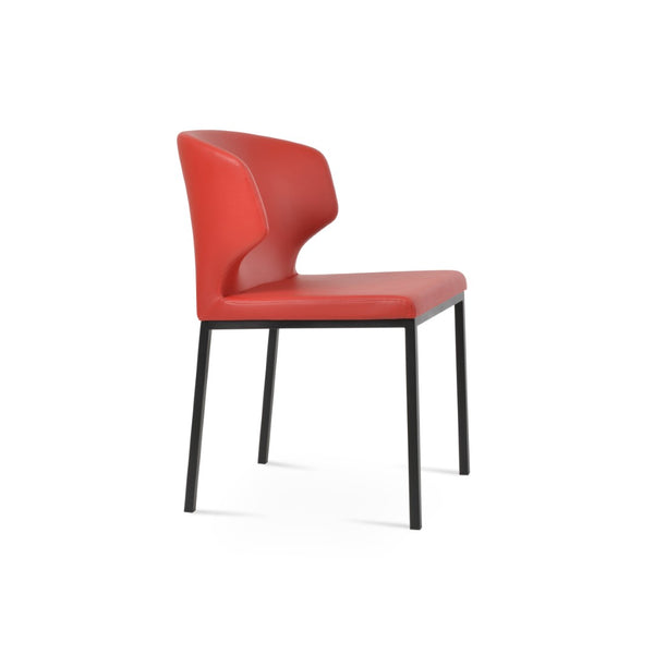 Soho Concept Amed Metal Dining Chair - Stylish Leatherette Upholstery, 2-year Warranty & Sturdy Construction Black,Red  Soho-concept-dining-chair-00121