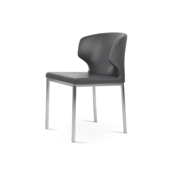 Soho Concept Product: Amed Metal Dining Chair - Stylish Leatherette Comfort With 2-year Guarantee, Versatile Design Grey  Soho-concept-dining-chair-00123