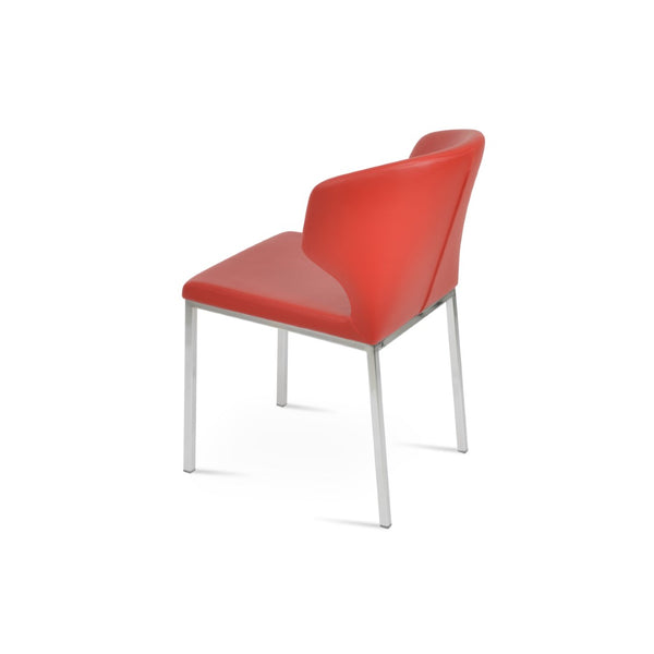 Soho Concept Amed Metal Dining Chair - Stylish Leatherette Upholstery, 2-year Warranty & Sturdy Construction Red  Soho-concept-dining-chair-00122