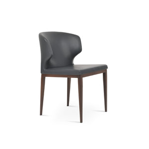 Soho Concept Amed Mw Dining Chair - Stylish Leatherette Seat, Modern Design, 2-year Guarantee, Made In Türkiye! Walnut,Grey  Soho-concept-dining-chair-00126