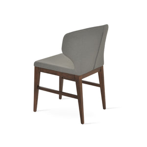Soho Concept Amed Wood Dining Chair - Luxurious Boucle, Velvet & Nubuck Fabrics - 10-year Guarantee, Walnut & Ash Walnut,Grey  Soho-concept-dining-chair-00131