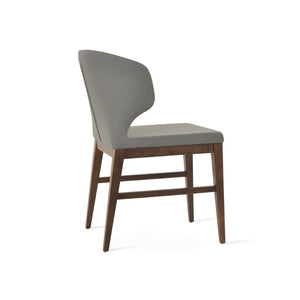 Soho Concept Amed Wood Dining Chair - Luxurious Boucle, Velvet & Nubuck Fabrics - 10-year Guarantee, Walnut & Ash Walnut,Grey  Soho-concept-dining-chair-00131