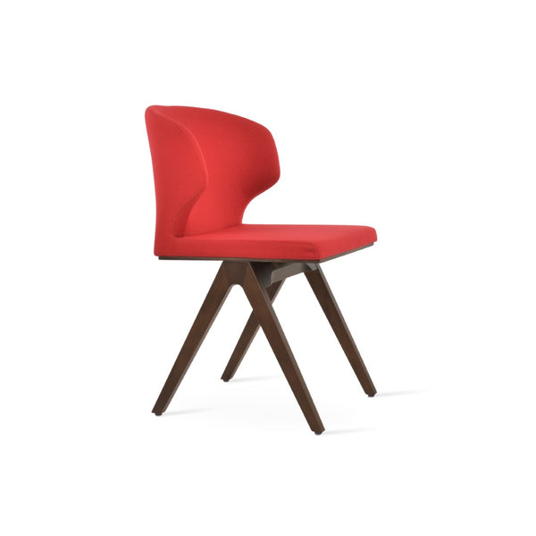 Soho Concept Product: Amed Fino Dining Chair - Premium Upholstery, Solid Wood Base, 10-year Guarantee, Turkiye Crafted Walnut,Red  Soho-concept-dining-chair-00132