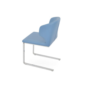 Soho Concept Product: Amed Flat Dining Chair - Stylish Leatherette Seat, Chrome Base, 2-year Guarantee, Grey Chrome,Blue  Soho-concept-dining-chair-00142