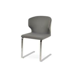 Soho Concept Product: Amed Flat Dining Chair - Stylish Boucle, Velvet & Nubuck Options With Durable Chrome Base Chrome,Grey  Soho-concept-dining-chair-00140