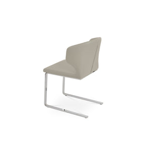 Soho Concept Product: Amed Flat Dining Chair - Stylish Leatherette Seat, Chrome Base, 2-year Guarantee, Grey Chrome,Light Grey  Soho-concept-dining-chair-00139