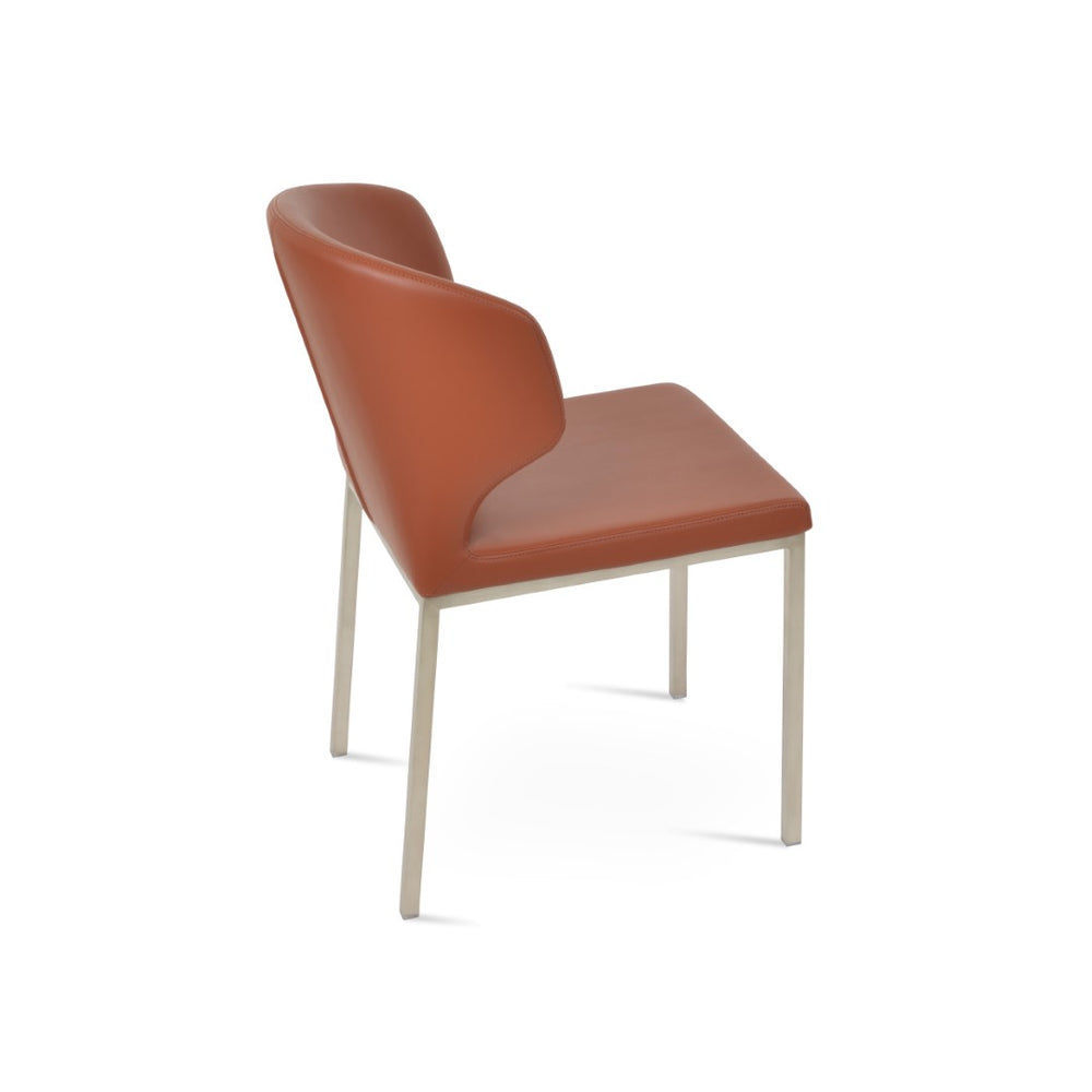 Soho Concept Product: Amed Metal Dining Chair - Stylish Leatherette Seat, 2-year Guarantee, Industrial Design Cinnamon  Soho-concept-dining-chair-00145