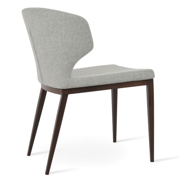 Soho Concept Amed Mw Dining Chair - Luxurious Camira Wool, 10-year Guarantee, Robust Metal Base, Elegant Design Walnut,Silver  Soho-concept-dining-chair-00159