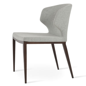 Soho Concept Amed Mw Dining Chair - Luxurious Camira Wool, 10-year Guarantee, Robust Metal Base, Elegant Design Walnut,Silver  Soho-concept-dining-chair-00159