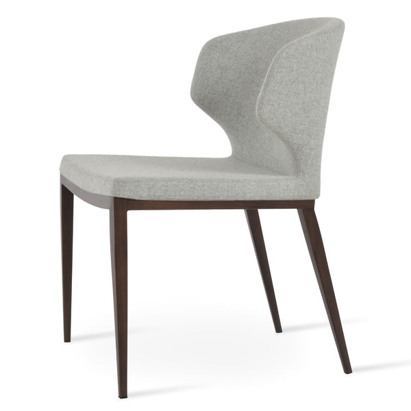 Soho Concept Amed Mw Dining Chair - Luxurious Camira Wool, 10-year Guarantee, Robust Metal Base, Elegant Design Walnut,Silver  Soho-concept-dining-chair-00159