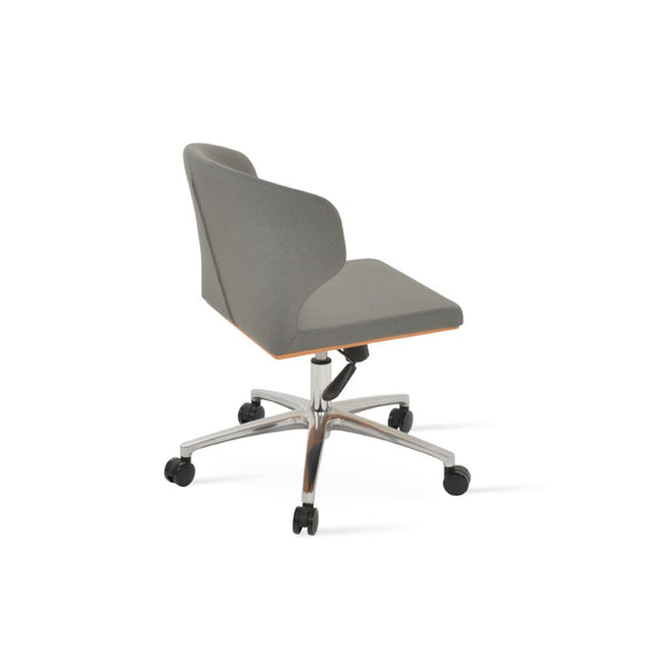 Soho Concept Amed Office Chair - Luxurious Boucle, Velvet & Nubuck Fabrics With 10-year Guarantee, Chrome Finish Chrome,Grey  Soho-concept-dining-chair-11613