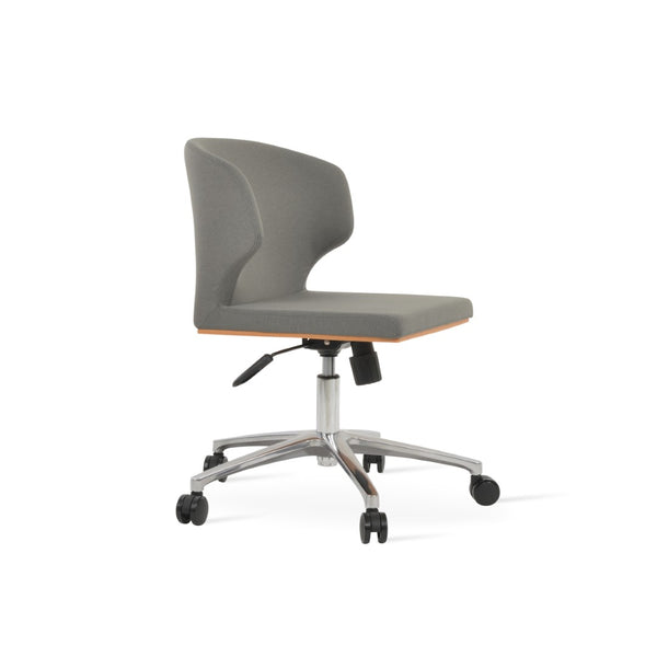 Soho Concept Amed Office Chair - Luxurious Boucle, Velvet & Nubuck Fabrics With 10-year Guarantee, Chrome Finish Chrome,Grey  Soho-concept-dining-chair-12655