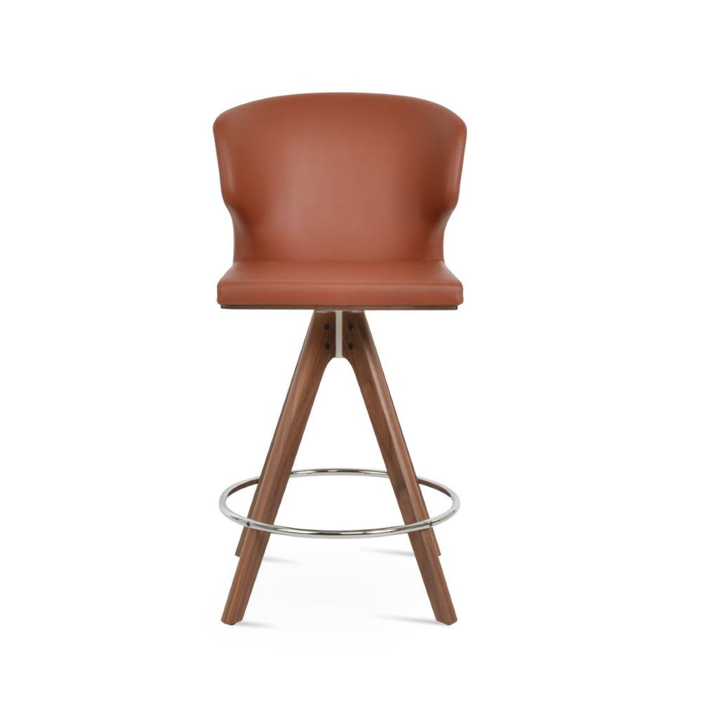 Soho Concept Pera Pyramid Wood Barstools & Counterstools - Stylish Swivel Design, 2-year Guarantee, Solid Wood Walnut  Soho-concept-dining-chair-10168